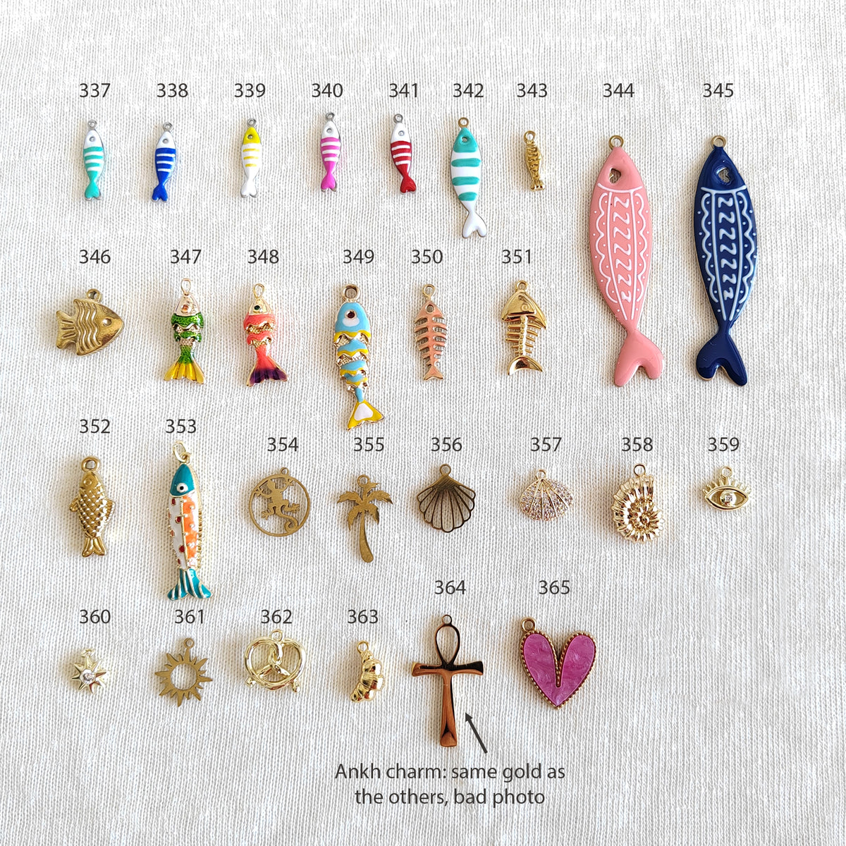 Selection of charms.