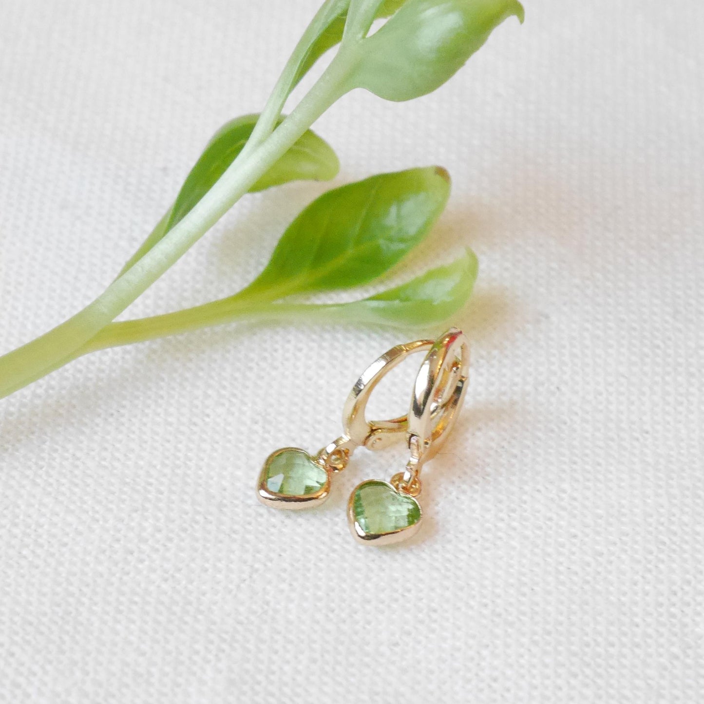 Tiny birthstone heart earrings | Mini heart charm hoop earrings | Dainty personalized gift for Valentine's day | Custom Mother's day jewelry