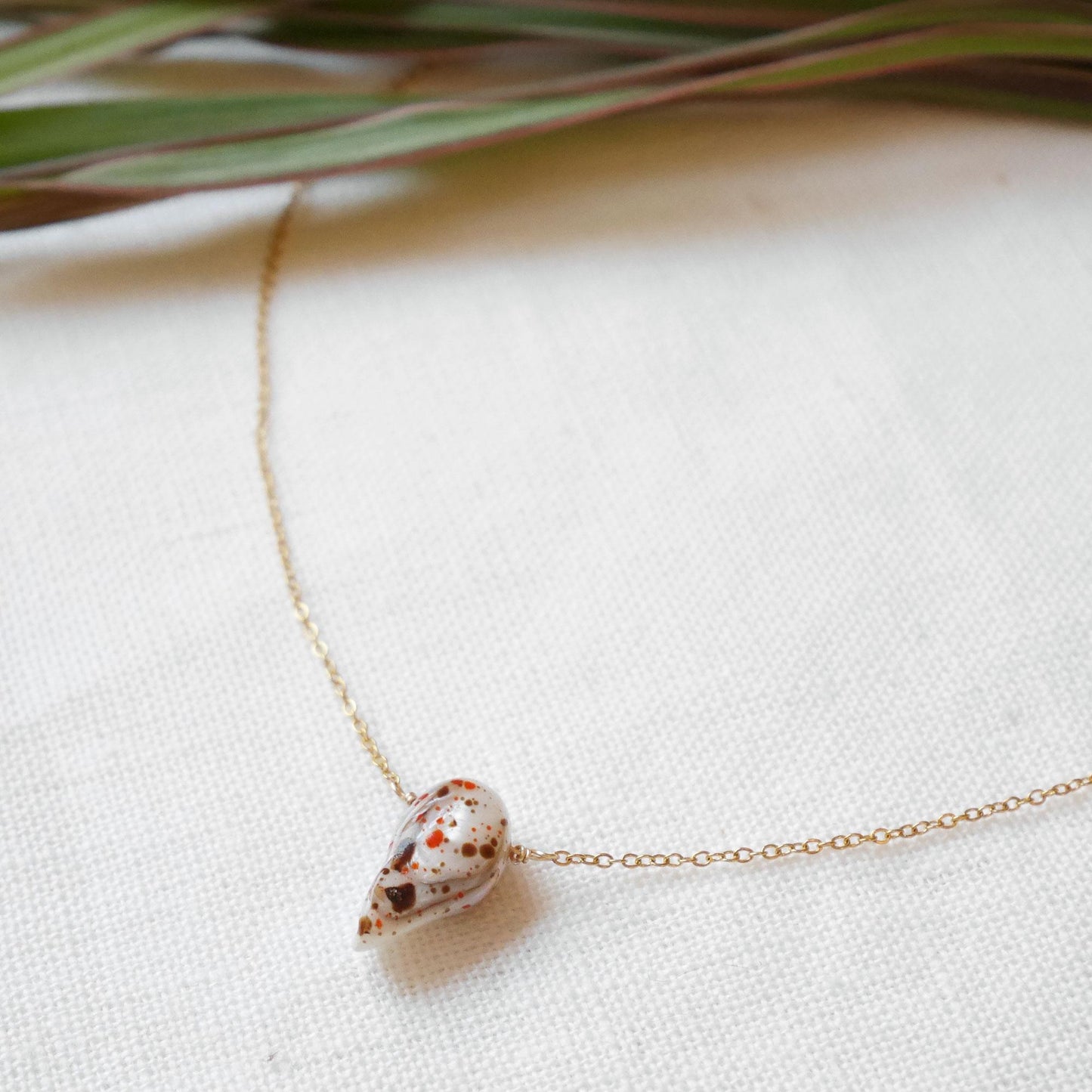 Painted Baroque Pearl Necklace: Dainty Stainless Steel Chain