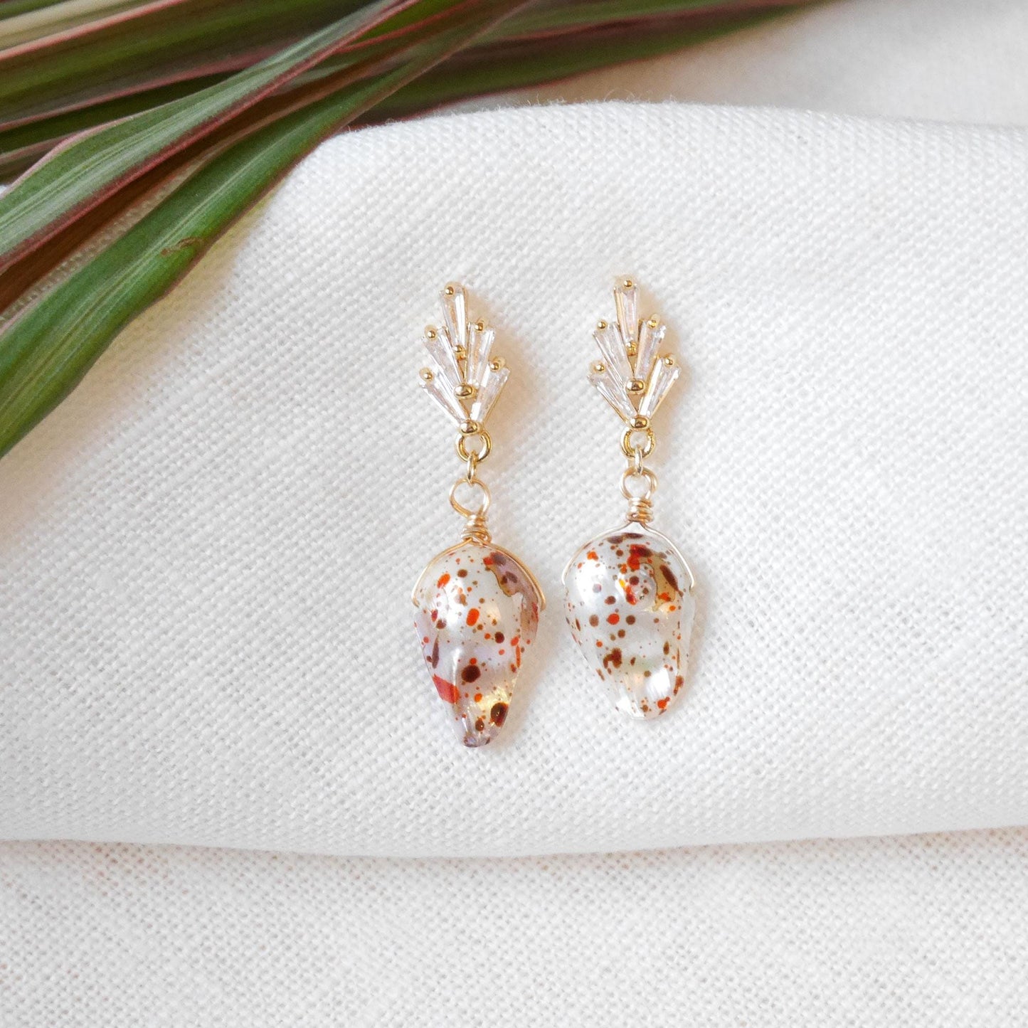 Art Deco Baroque Pearl Drop Earrings: Vintage Style Painted Jewelry