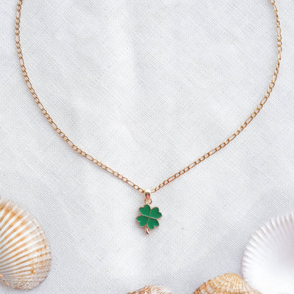 Four leaf clover necklace - dainty lucky charm jewelry, customized gift for her