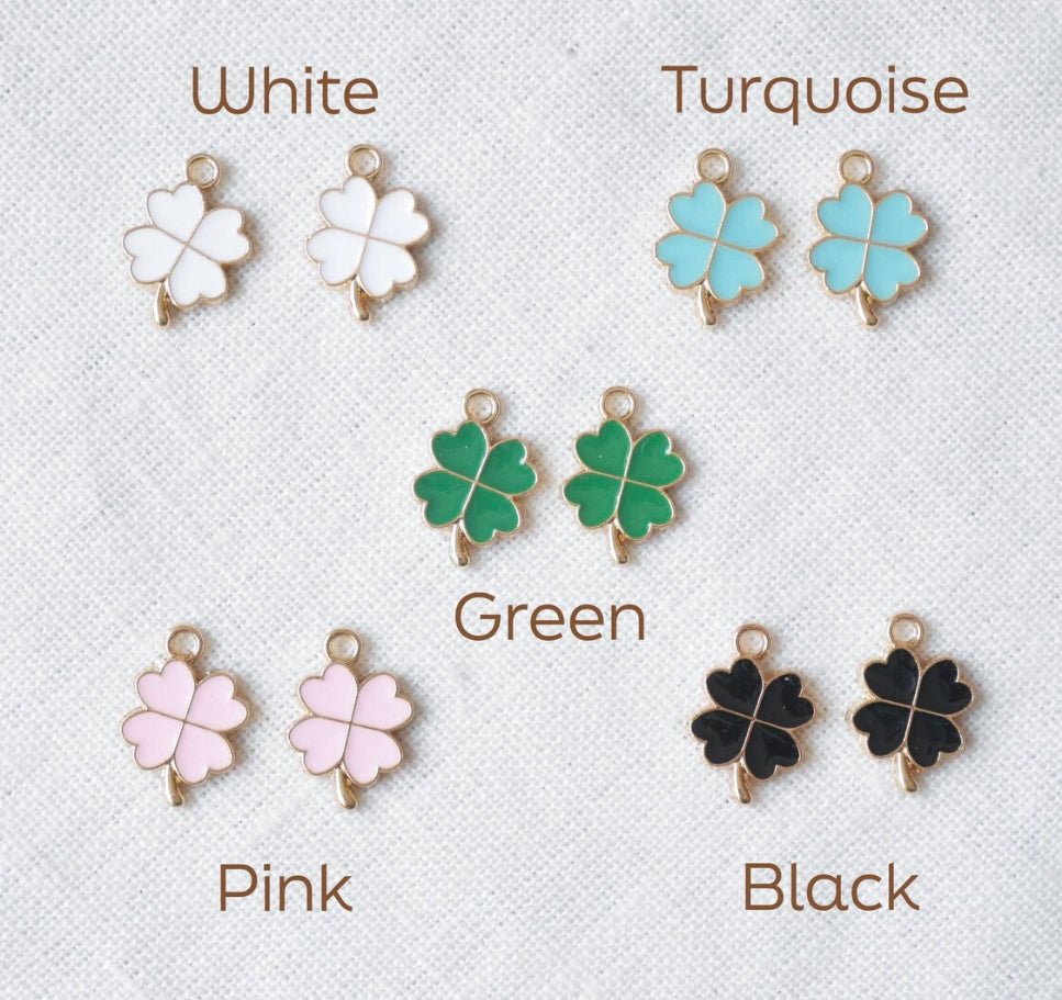 Four leaf clover necklace - dainty lucky charm jewelry, customized gift for her