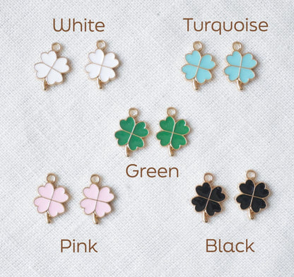 Four leaf clover necklace - dainty lucky charm jewelry, customized gift for her