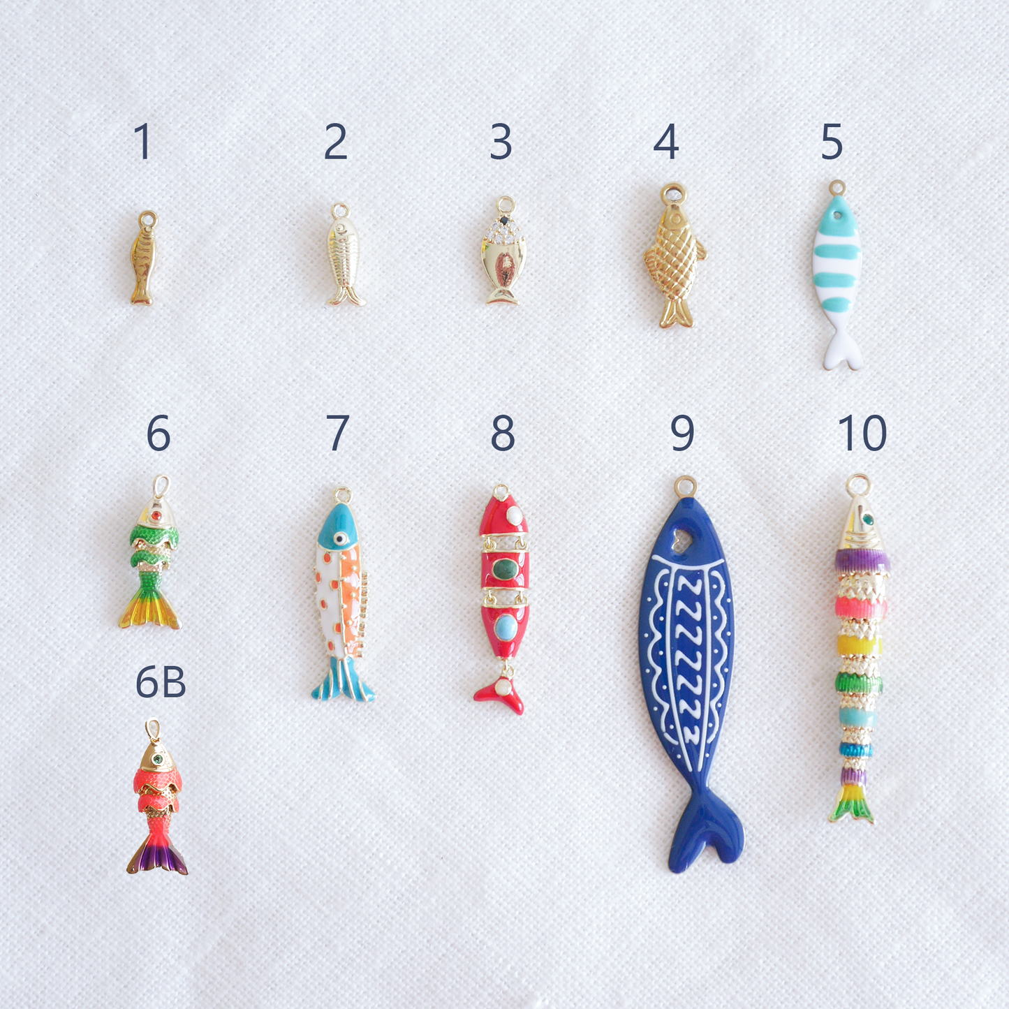 Fish earrings - gold sardine charm jewelry, handmade salmon pendant gift for her