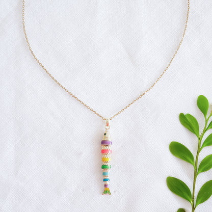 Fish necklace - Pisces gold charm chain, sardine bass jewelry gift for her