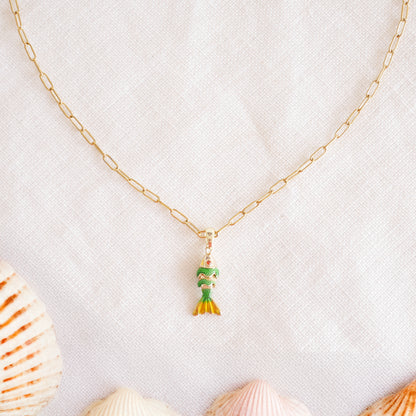 Fish necklace - Pisces gold charm chain, sardine bass jewelry gift for her