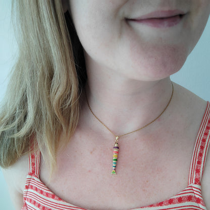 Fish necklace - Pisces gold charm chain, sardine bass jewelry gift for her