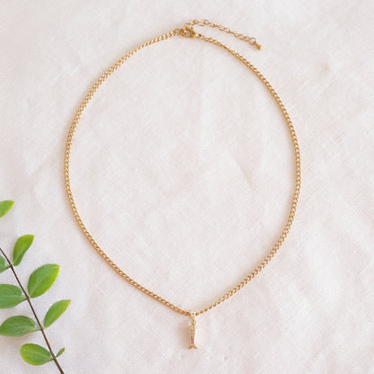 Fish necklace - Pisces gold charm chain, sardine bass jewelry gift for her