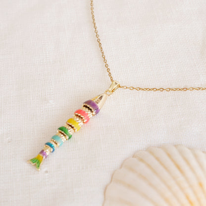 Fish necklace - Pisces gold charm chain, sardine bass jewelry gift for her