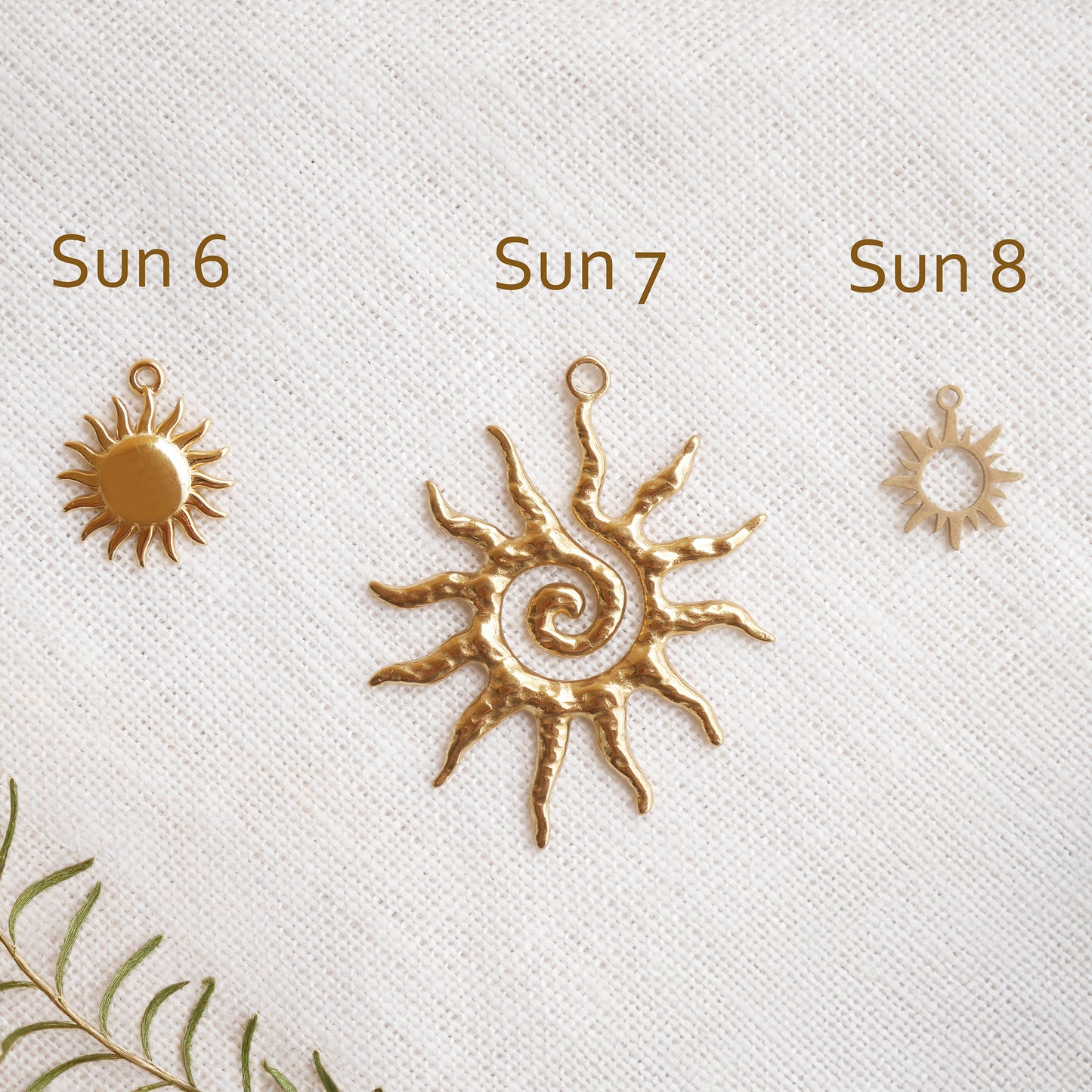 Gold sun charm necklace - spiral celestial boho style jewelry, sunshine summer gift for her