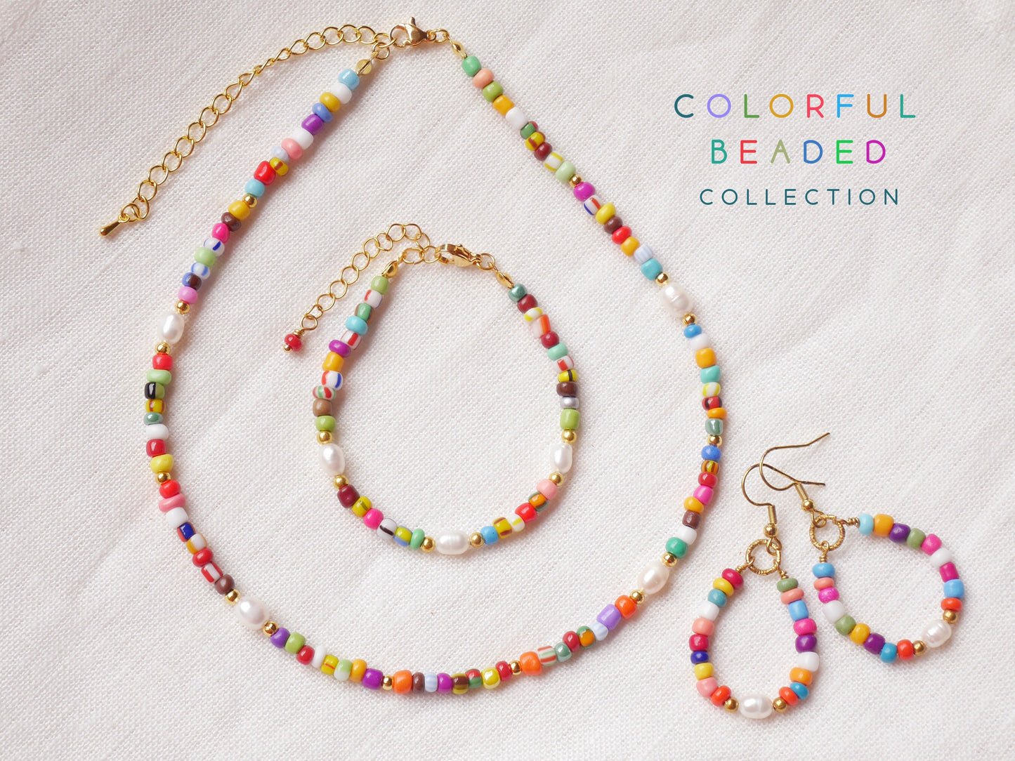 Colorful beaded bracelet | Freshwater pearl seed bead bracelet | Real pearls and multicolor beads bracelet | Beaded jewelry gift for her