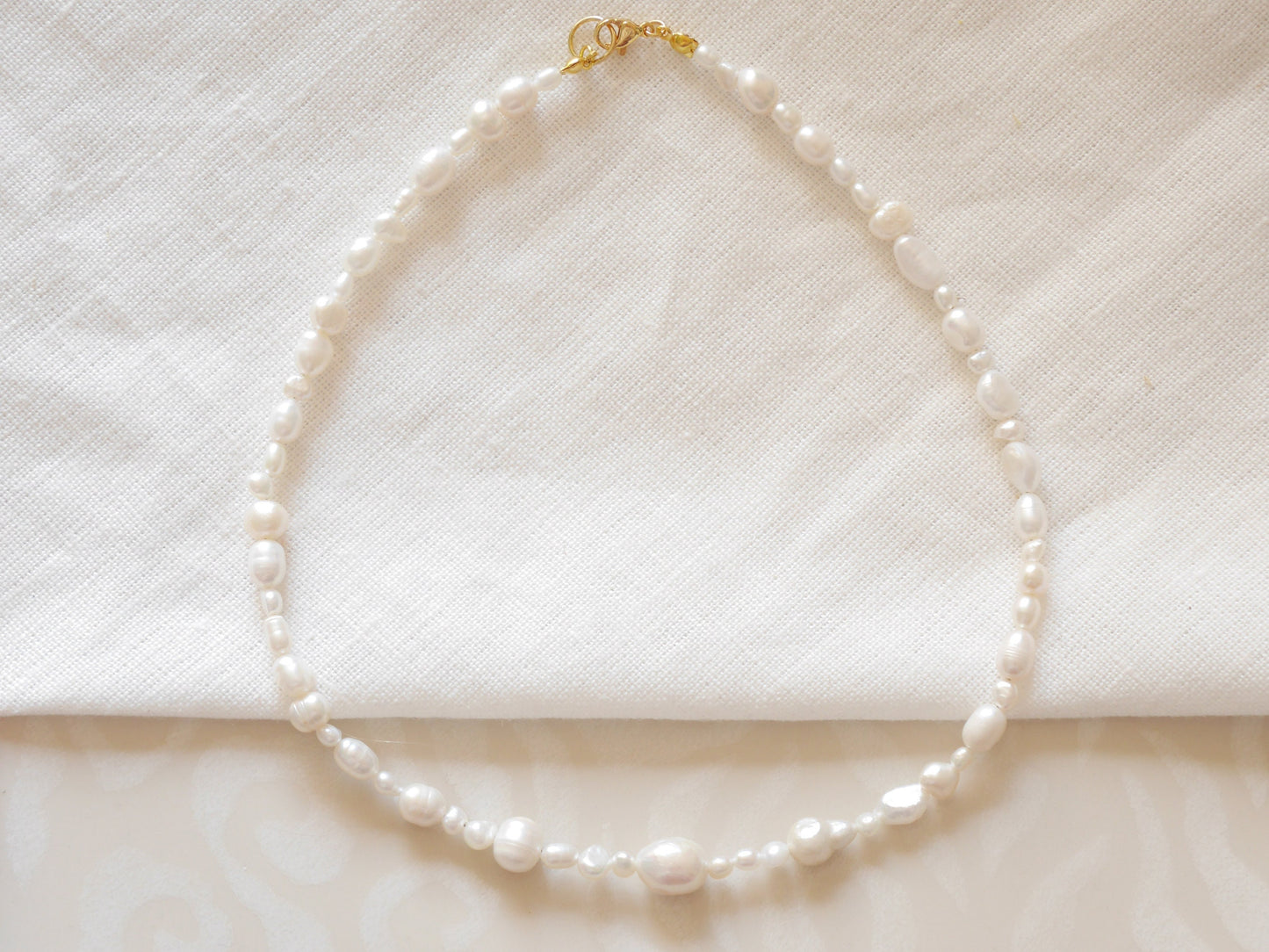 Mixed freshwater pearls necklace | Various white irregular real pearls choker | Pearls in different shapes and sizes jewelry | Gift for her