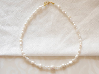 Mixed freshwater pearls necklace | Various white irregular real pearls choker | Pearls in different shapes and sizes jewelry | Gift for her