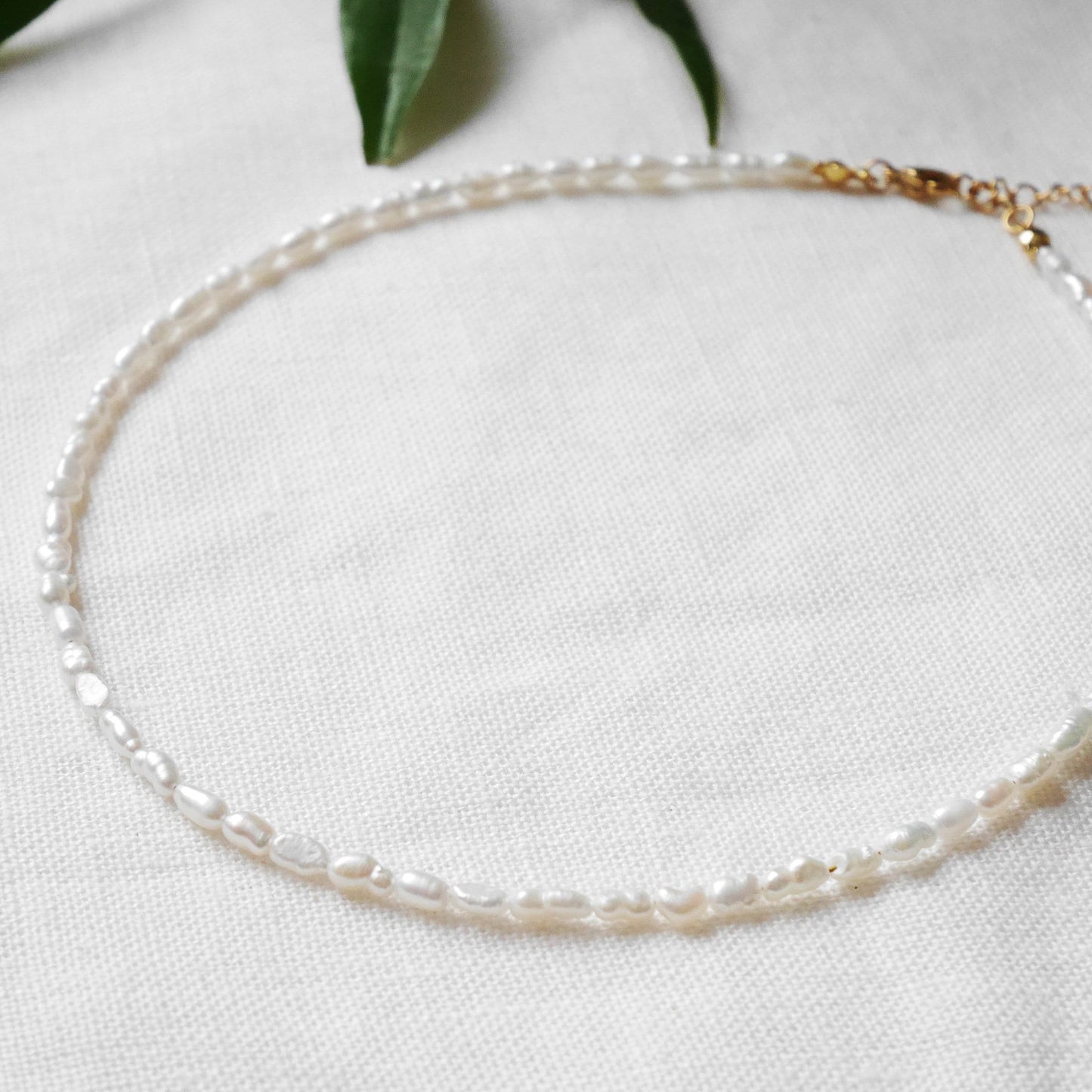 Tiny freshwater pearls necklace | Small baroque pearls choker | Dainty light-weight jewelry with real pearls | Cute birthday gift for her