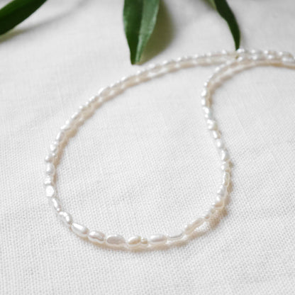 Tiny freshwater pearls necklace | Small baroque pearls choker | Dainty light-weight jewelry with real pearls | Cute birthday gift for her