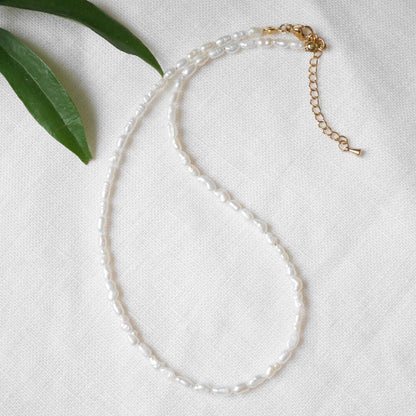 Tiny freshwater pearls necklace | Small baroque pearls choker | Dainty light-weight jewelry with real pearls | Cute birthday gift for her