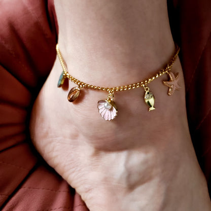 Custom charm anklet | Build your own anklet with pendants | Personalized gift for her | Summer jewelry with customized selection of charms