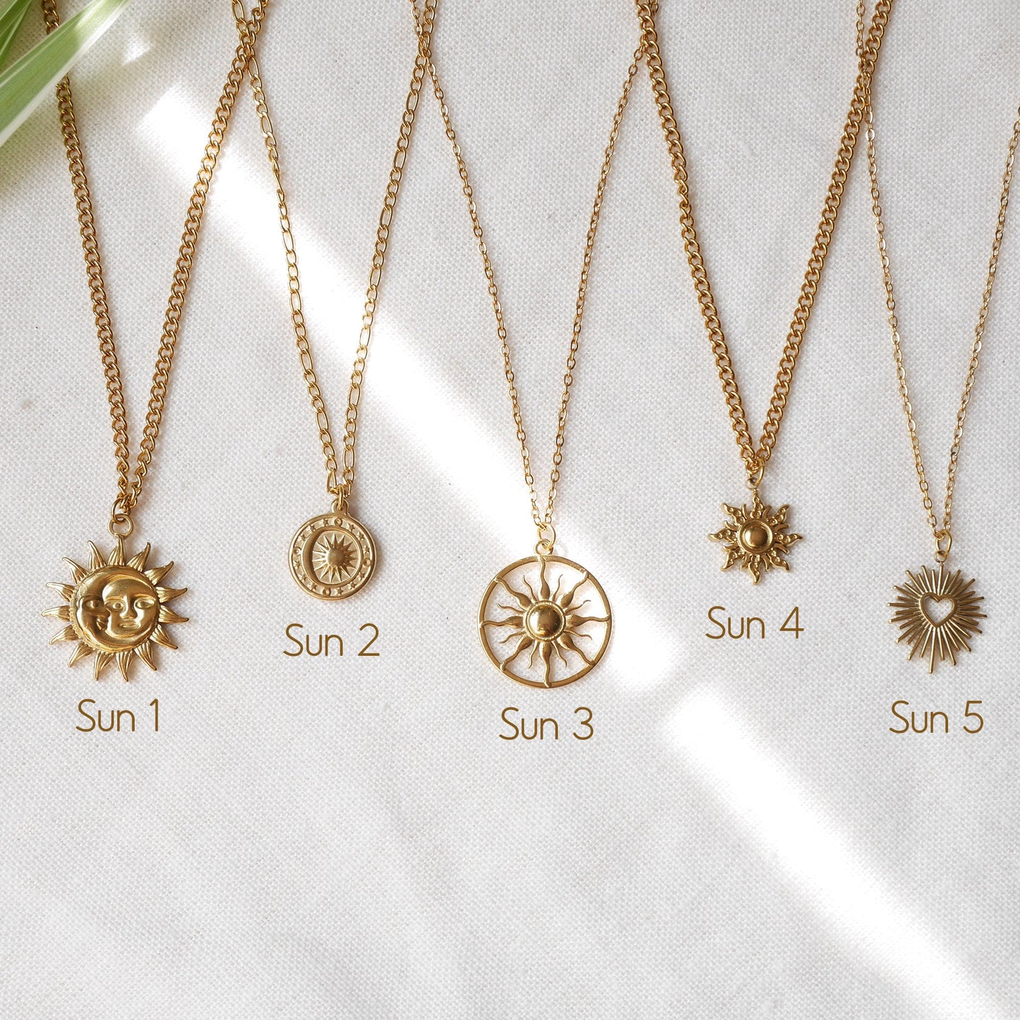 Gold sun necklace | Sunshine charm necklace | Celestial moon stars sunburst pendant jewelry | Cute solar eclipse crescent moon gift for her