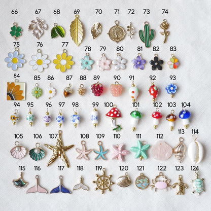 Colorful custom charms necklace | Personal Christmas gift | Millefiori glass bead choker with your choice of pendants | Cute present for her