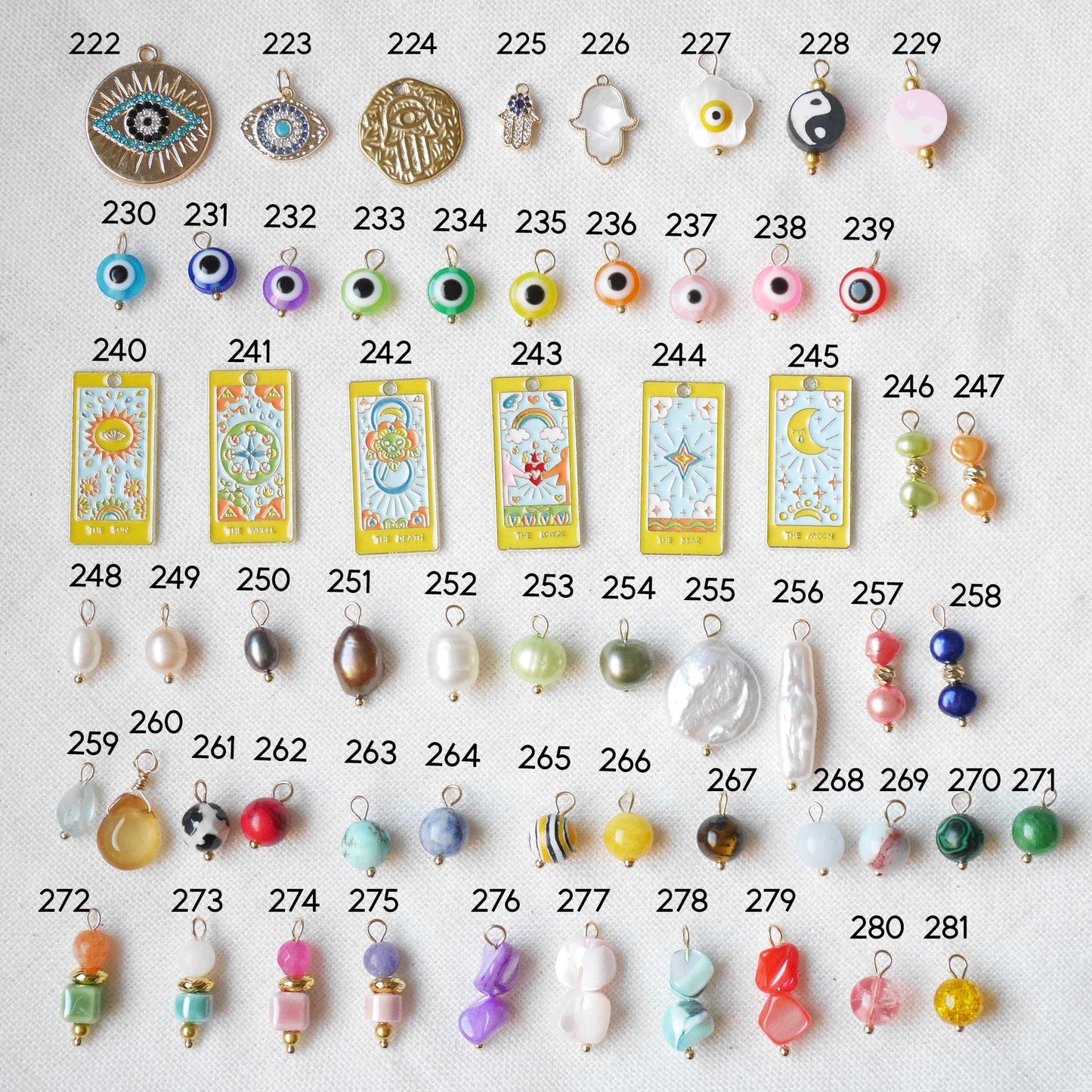 Colorful custom charms necklace | Personal Christmas gift | Millefiori glass bead choker with your choice of pendants | Cute present for her