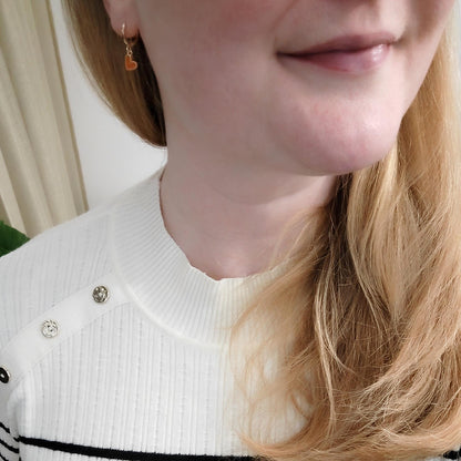 Colorful mini heart earrings | Cute Valentine's day hoop earrings | Tiny heart charm hoops in various colors | Dainty birthday gift for her