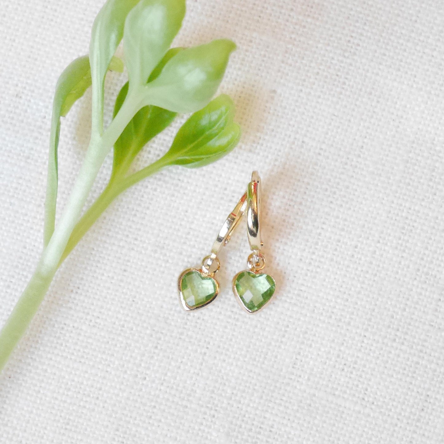 Tiny birthstone heart earrings | Mini heart charm hoop earrings | Dainty personalized gift for Valentine's day | Custom Mother's day jewelry