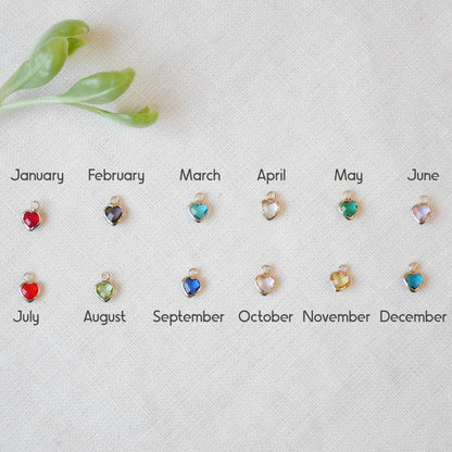 Tiny birthstone heart earrings | Mini heart charm hoop earrings | Dainty personalized gift for Valentine's day | Custom Mother's day jewelry
