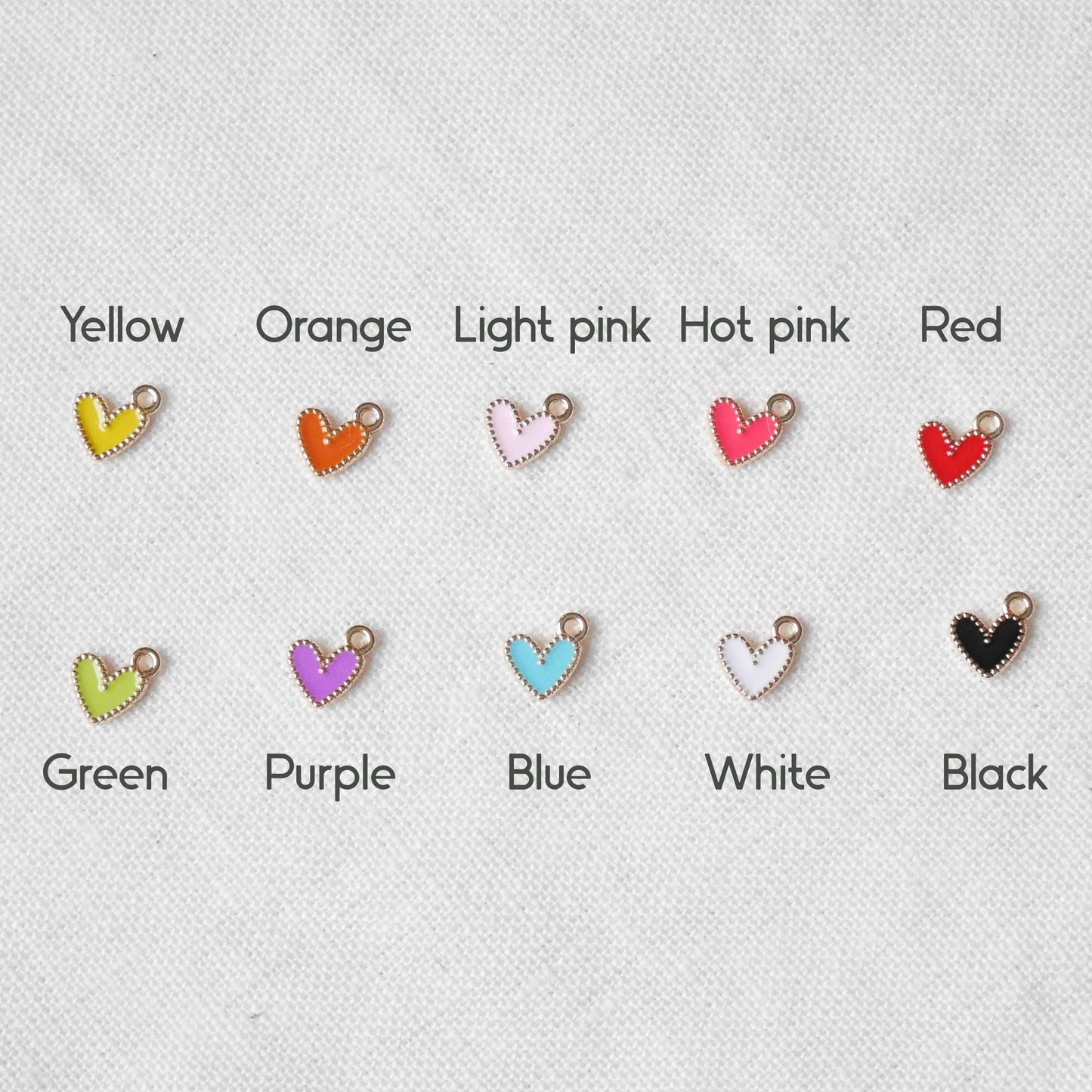 Colorful mini heart earrings | Cute Valentine's day hoop earrings | Tiny heart charm hoops in various colors | Dainty birthday gift for her