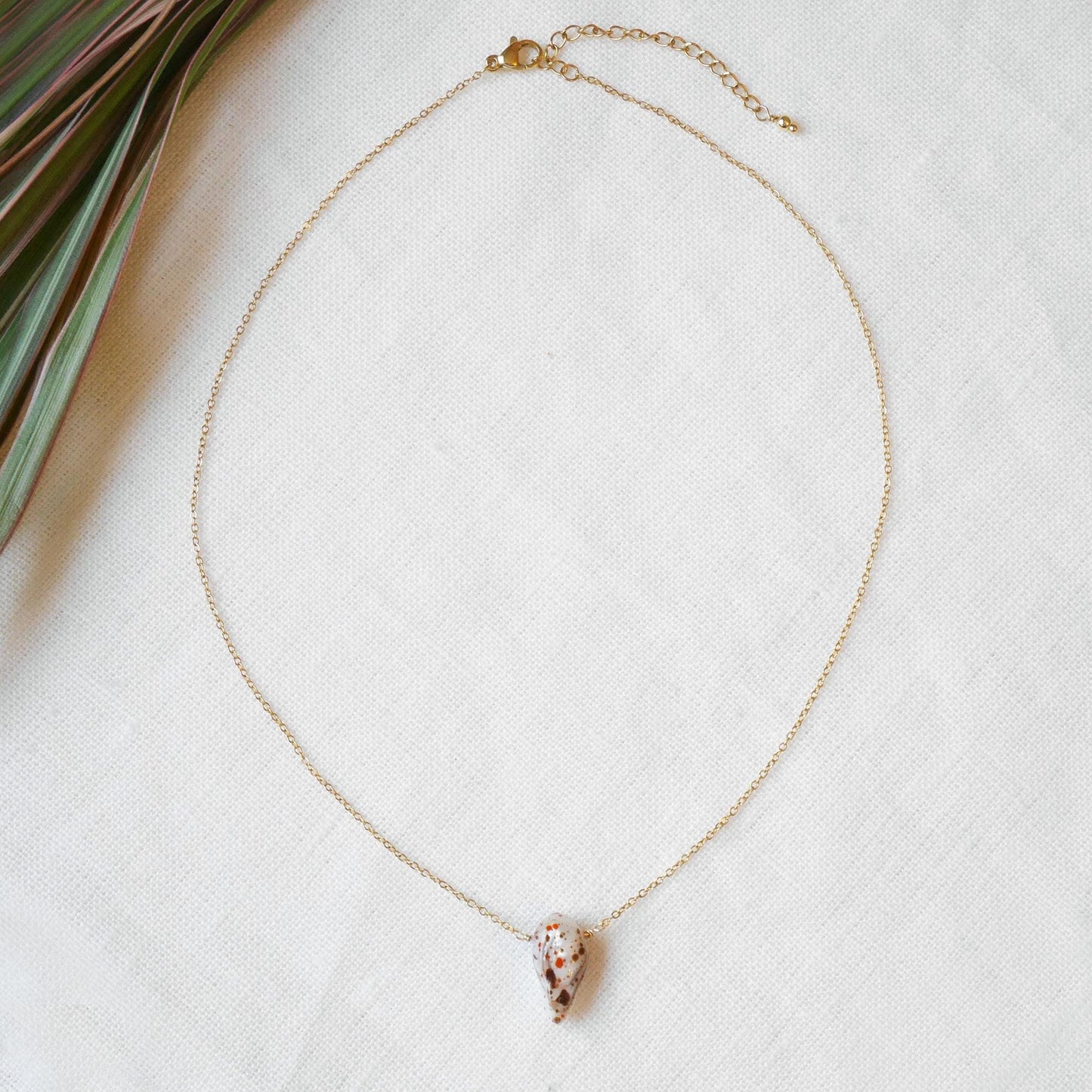 Painted Baroque Pearl Necklace: Dainty Stainless Steel Chain