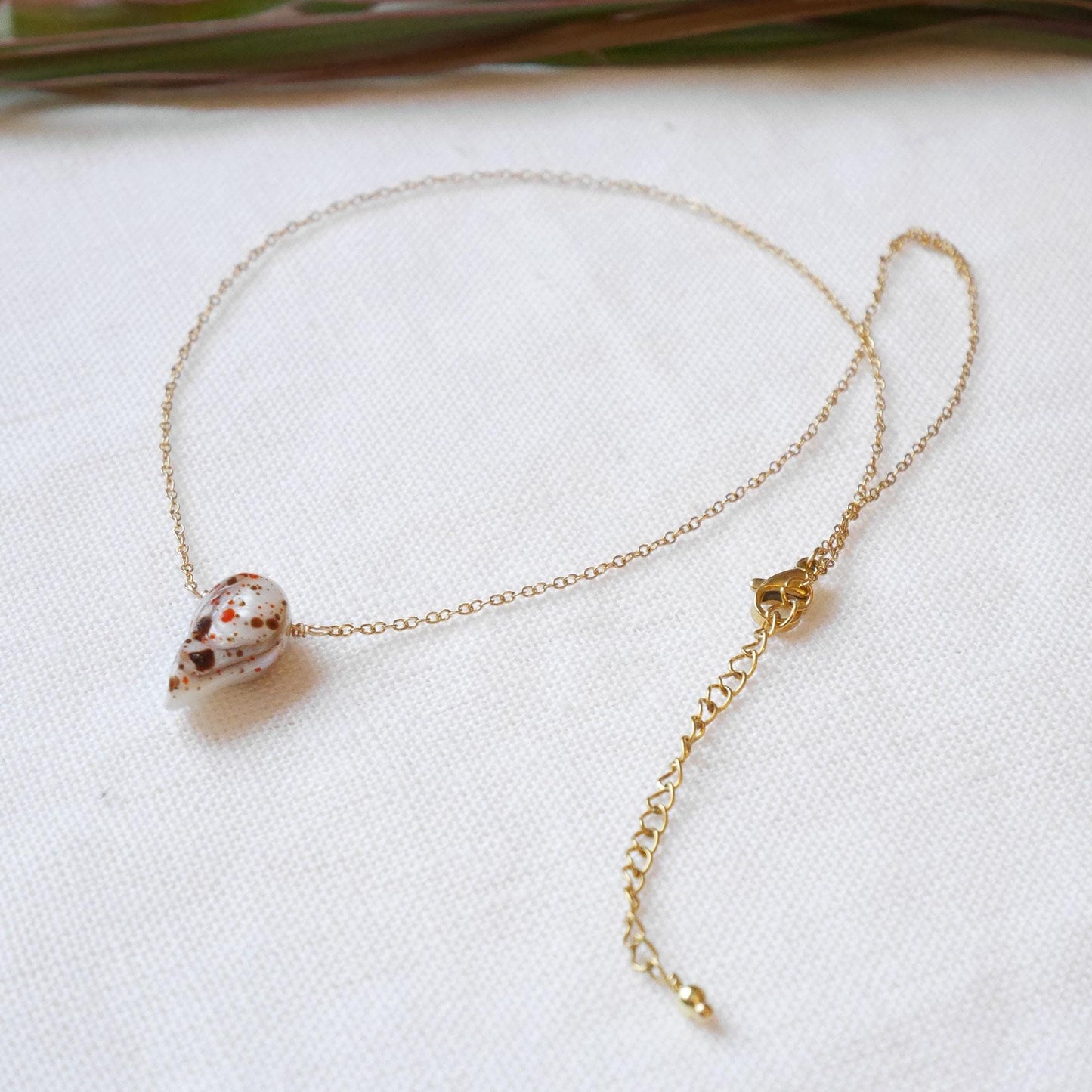 Painted Baroque Pearl Necklace: Dainty Stainless Steel Chain