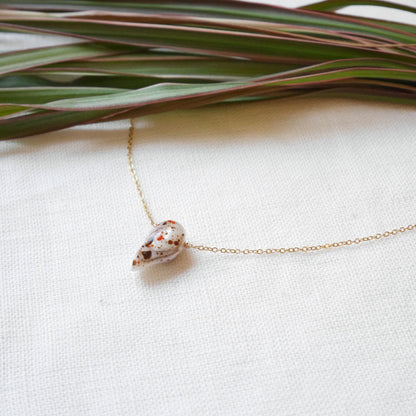 Painted Baroque Pearl Necklace: Dainty Stainless Steel Chain