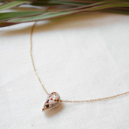 Painted Baroque Pearl Necklace: Dainty Stainless Steel Chain