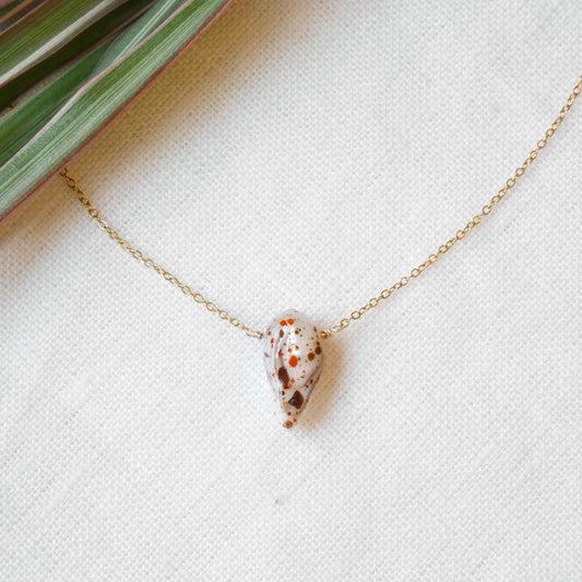 Painted Baroque Pearl Necklace: Dainty Stainless Steel Chain