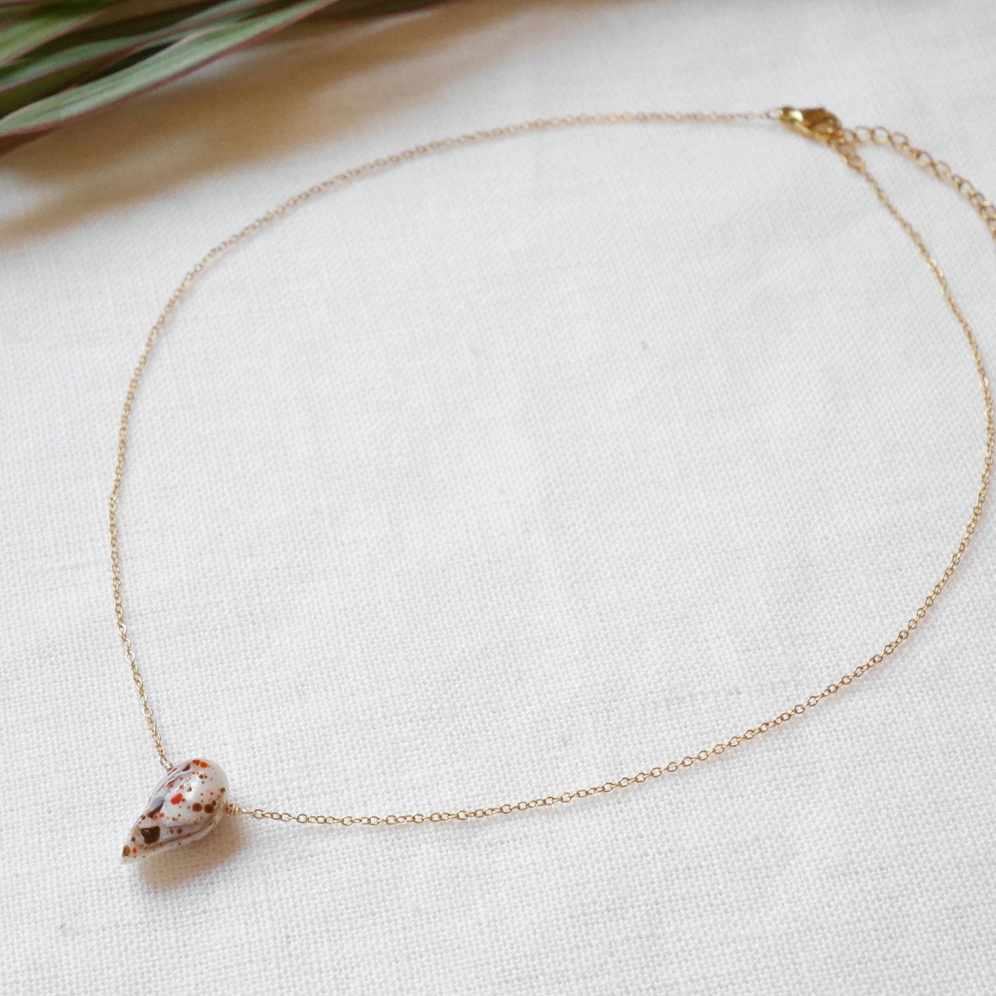 Painted Baroque Pearl Necklace: Dainty Stainless Steel Chain