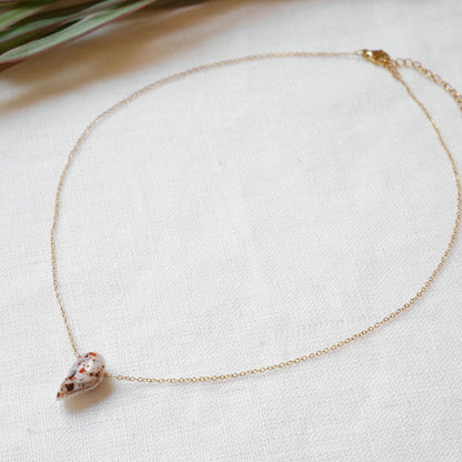 Painted Baroque Pearl Necklace: Dainty Stainless Steel Chain