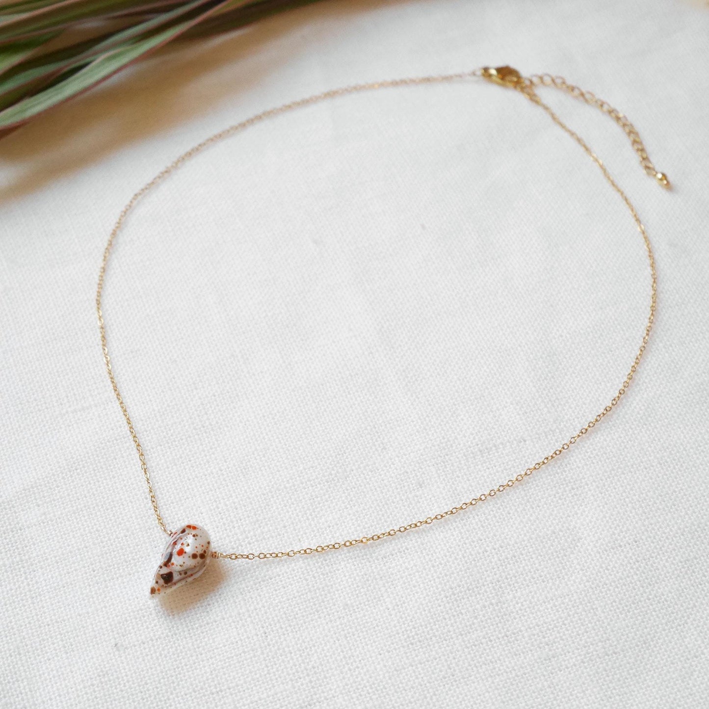 Painted Baroque Pearl Necklace: Dainty Stainless Steel Chain