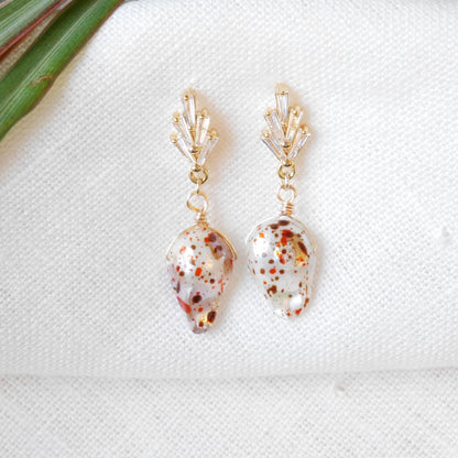Art Deco Baroque Pearl Drop Earrings: Vintage Style Painted Jewelry