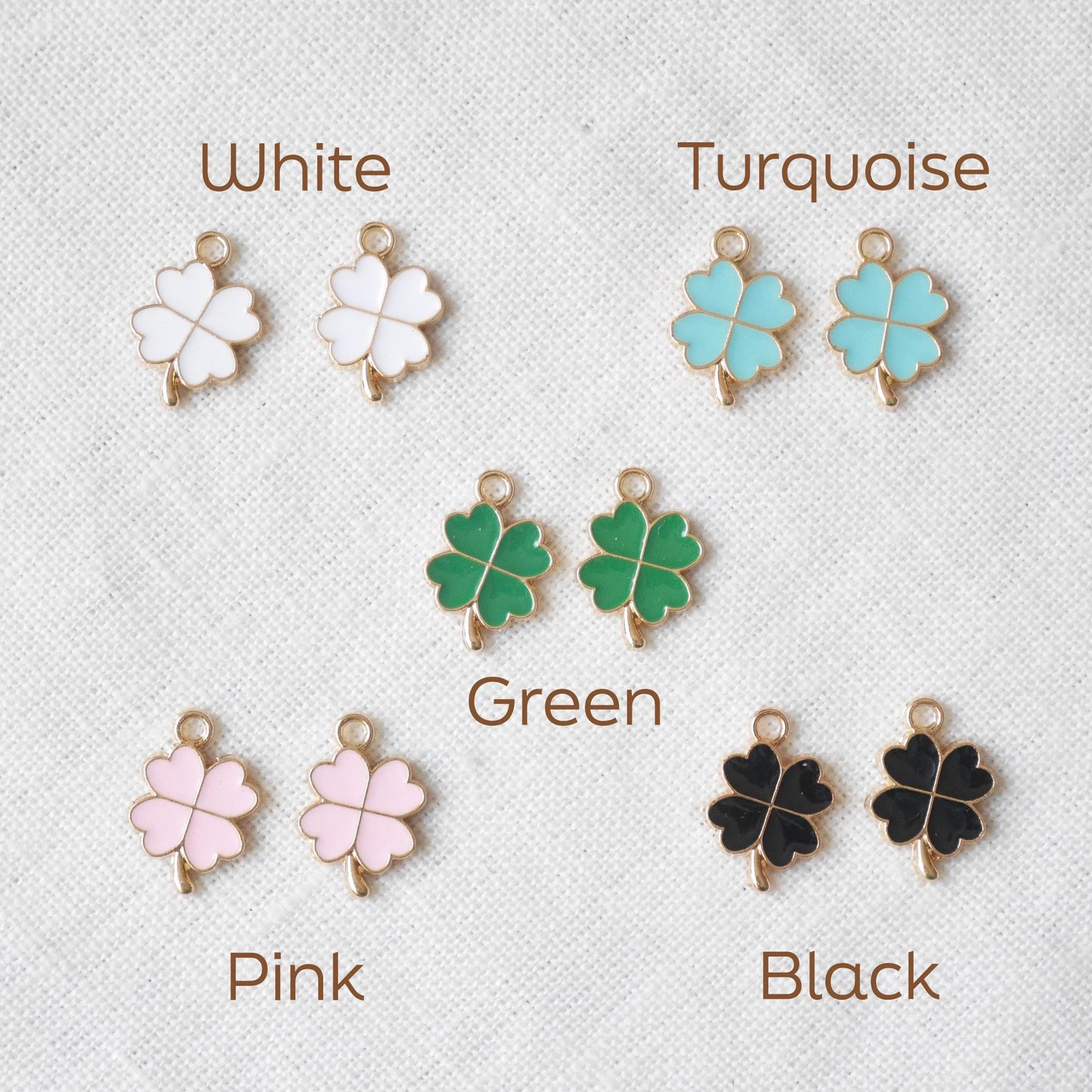 Four leaf clover hoop earrings | Dainty cute green lucky charm earrings | Gift for good luck | Shamrock hoops for her | Small charms jewelry