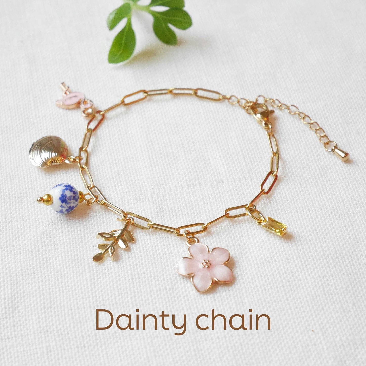 Custom charm bracelet | Chunky paperclip chain with customized charms | Personalized jewelry gift for woman |  Cute boho summer bracelet