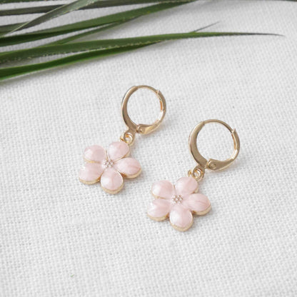 Blossom hoop earrings | Cute flower jewelry | Sakura cherry blossom earrings | Bridesmaid gift | Lovely spring jewellery gift for her