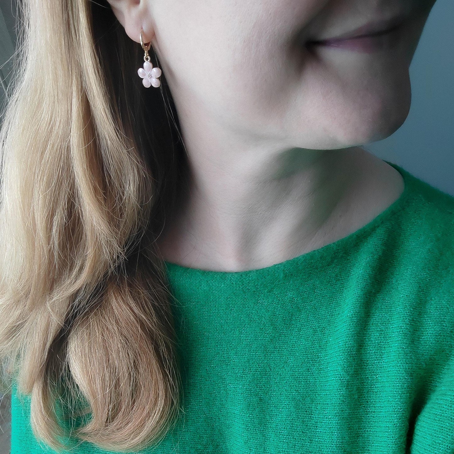 Blossom hoop earrings | Cute flower jewelry | Sakura cherry blossom earrings | Bridesmaid gift | Lovely spring jewellery gift for her