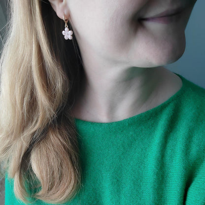 Blossom hoop earrings | Cute flower jewelry | Sakura cherry blossom earrings | Bridesmaid gift | Lovely spring jewellery gift for her