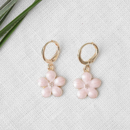 Blossom hoop earrings | Cute flower jewelry | Sakura cherry blossom earrings | Bridesmaid gift | Lovely spring jewellery gift for her