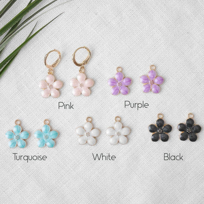 Blossom hoop earrings | Cute flower jewelry | Sakura cherry blossom earrings | Bridesmaid gift | Lovely spring jewellery gift for her