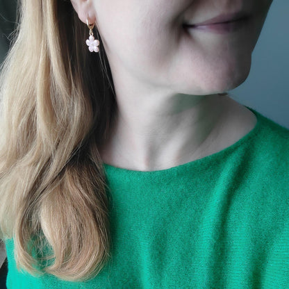 Blossom hoop earrings | Cute flower jewelry | Sakura cherry blossom earrings | Bridesmaid gift | Lovely spring jewellery gift for her