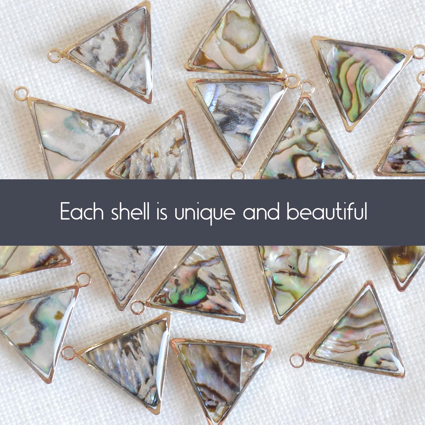 Art deco triangle earrings | Metallic shell drop earrings | Dainty deco fan wedding jewelry | Unique CZ stud earrings with smoky real shells